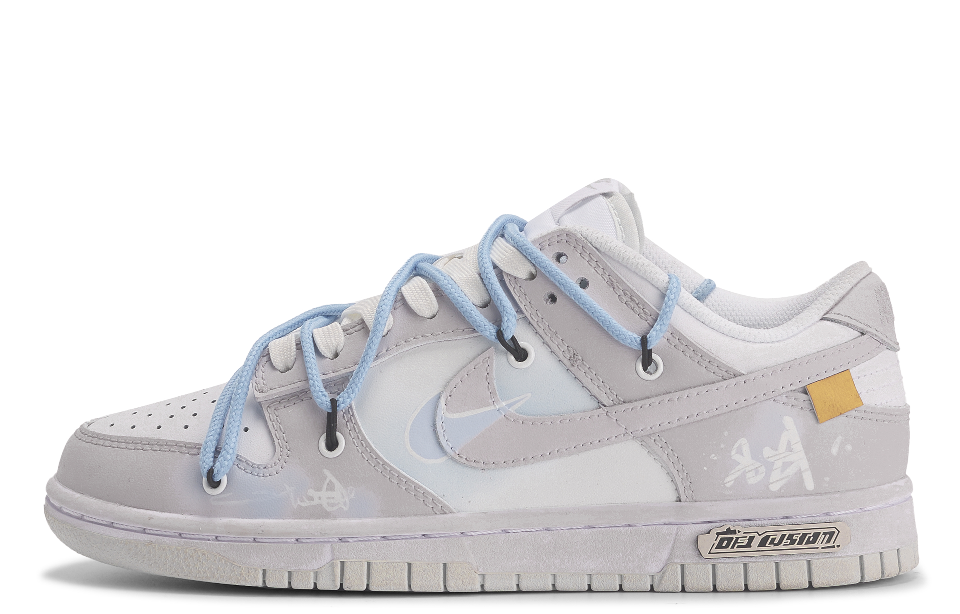 

Кроссовки Nike Dunk Skateboarding Shoes Women's Low-top Grey/pink/blue, светло-серый