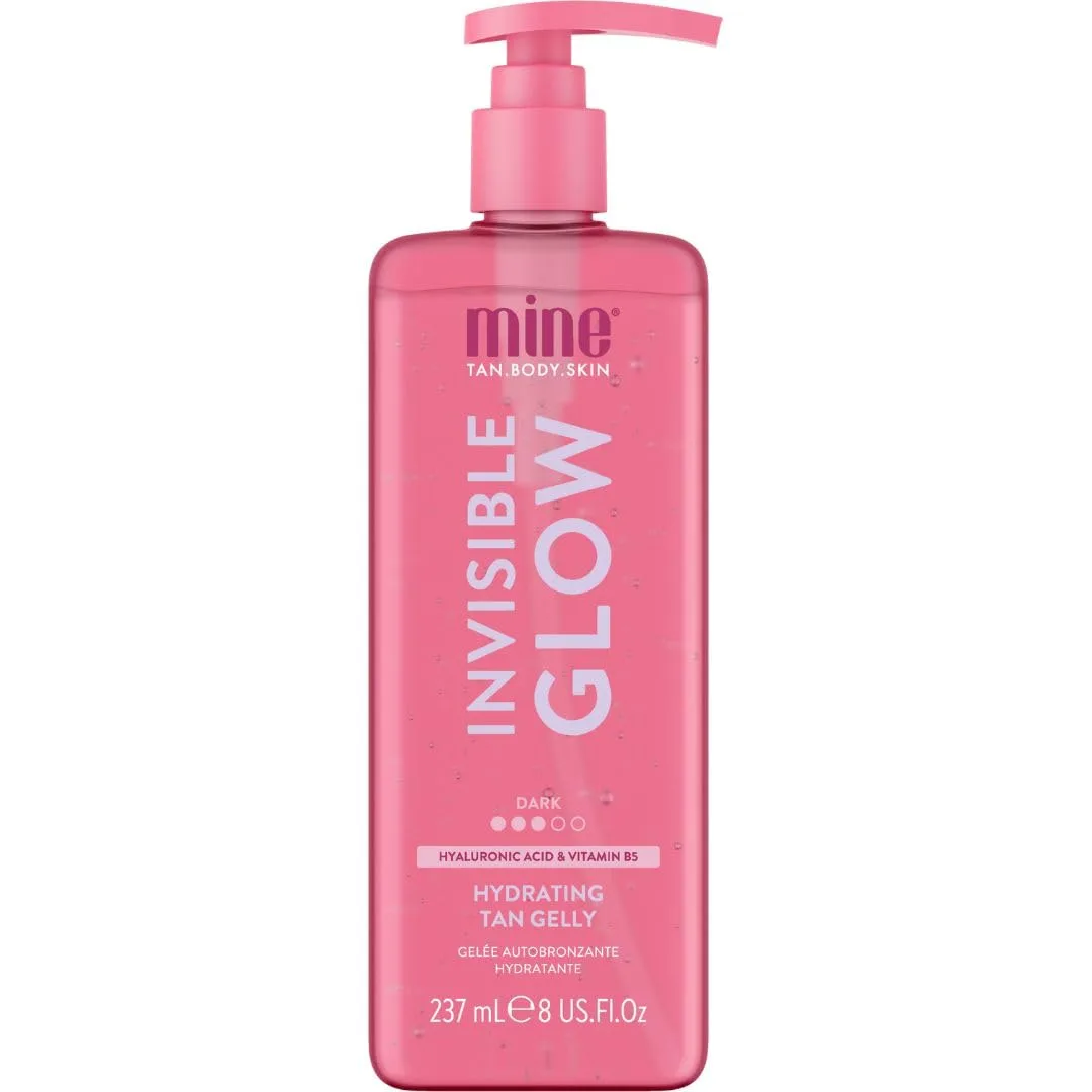 MineTan Clear Self Tanning Gel | Dark Invisible Tan Gelly - бесцветный автозагар для темного загара, без следов на одежде, увлажняющий, с гиалуроновой кислотой, для лица и тела, 237 мл Minetan Body.Skin, Dark