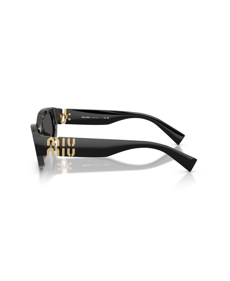 Женские солнцезащитные очки с геометрическим рисунком, MU B04S MIU MIU, Black — фото 3