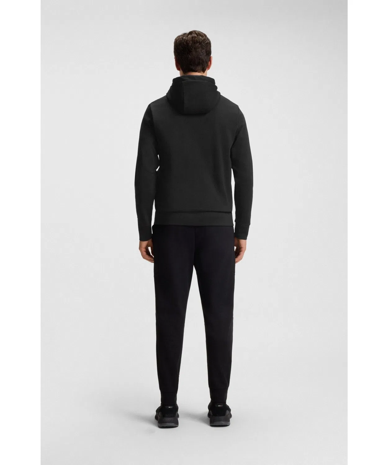 Худи Relaxed Fit BOSS с Double B монограммой, черное — фото 4