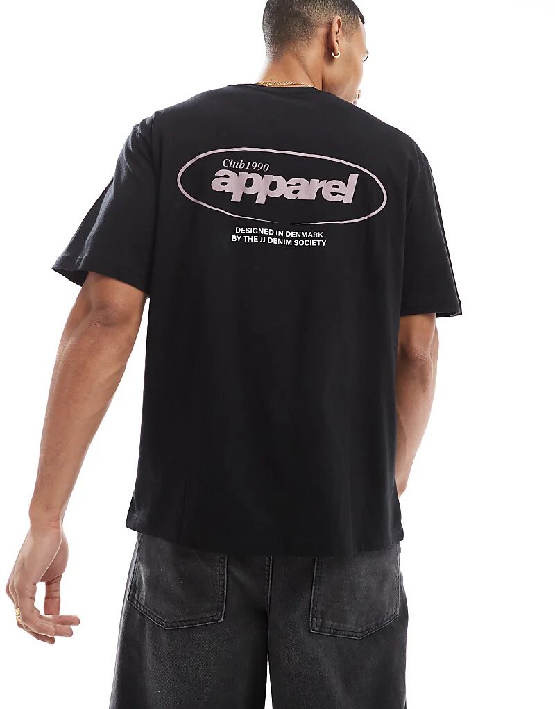 

Jack & Jones – Футболка oversize черного цвета с принтом «Apparel» на спине