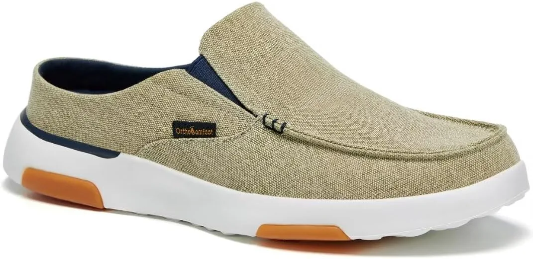 

Мужские ортопедические слипоны OrthoComfoot с поддержкой свода стопы: повседневные тапочки при плантарном фасциите для плоскостопия, удобная ортопедическая обувь для облегчения болей в стопе и пятке, хаки