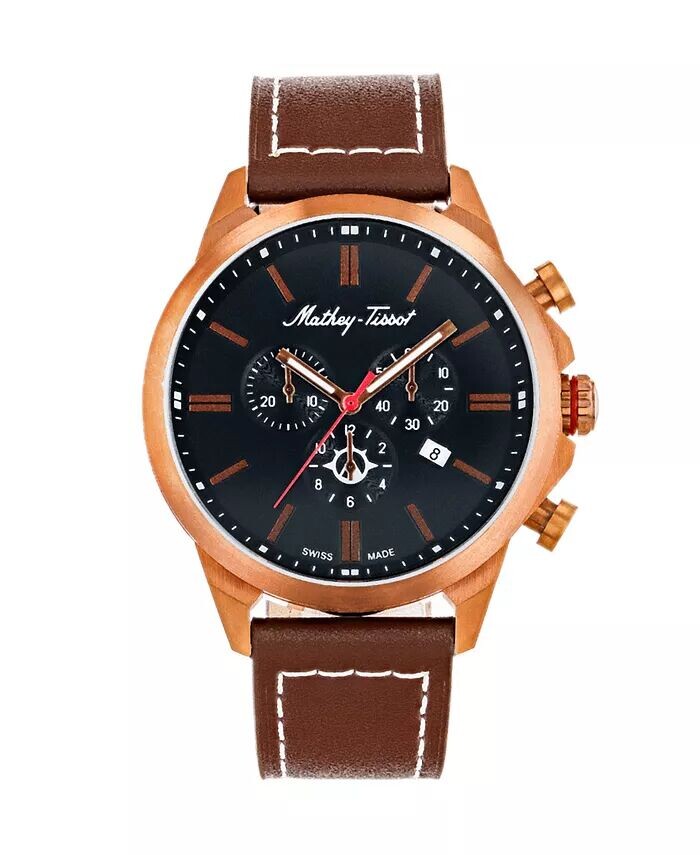 

Мужские часы Field Scout Collection с хронографом, коричневые из натуральной кожи, 45 мм Mathey-Tissot