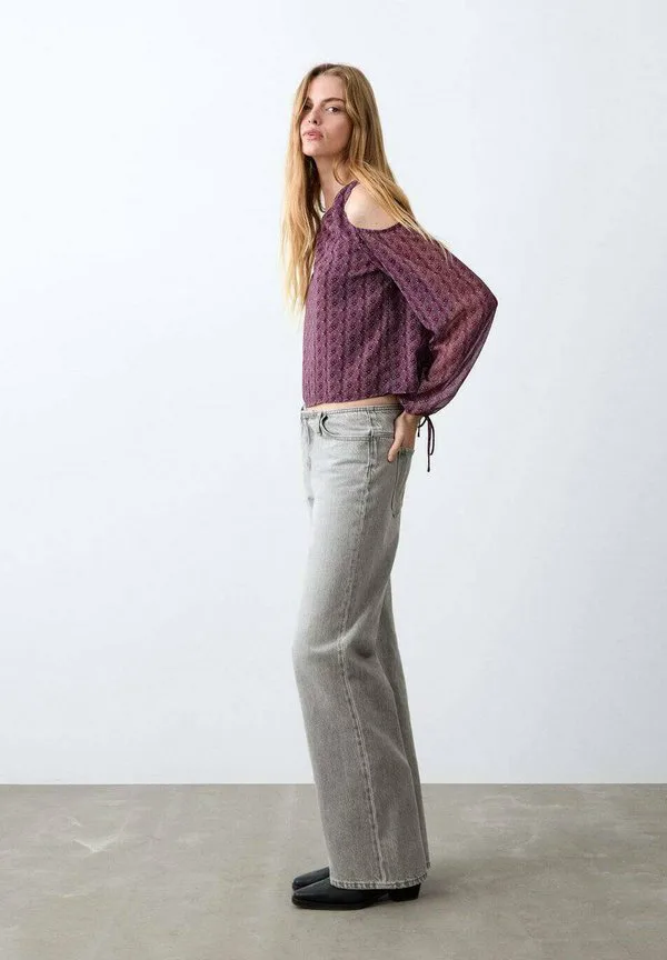 Подростковые джинсы свободного кроя Mango Kids, Grey Denim — фото 3