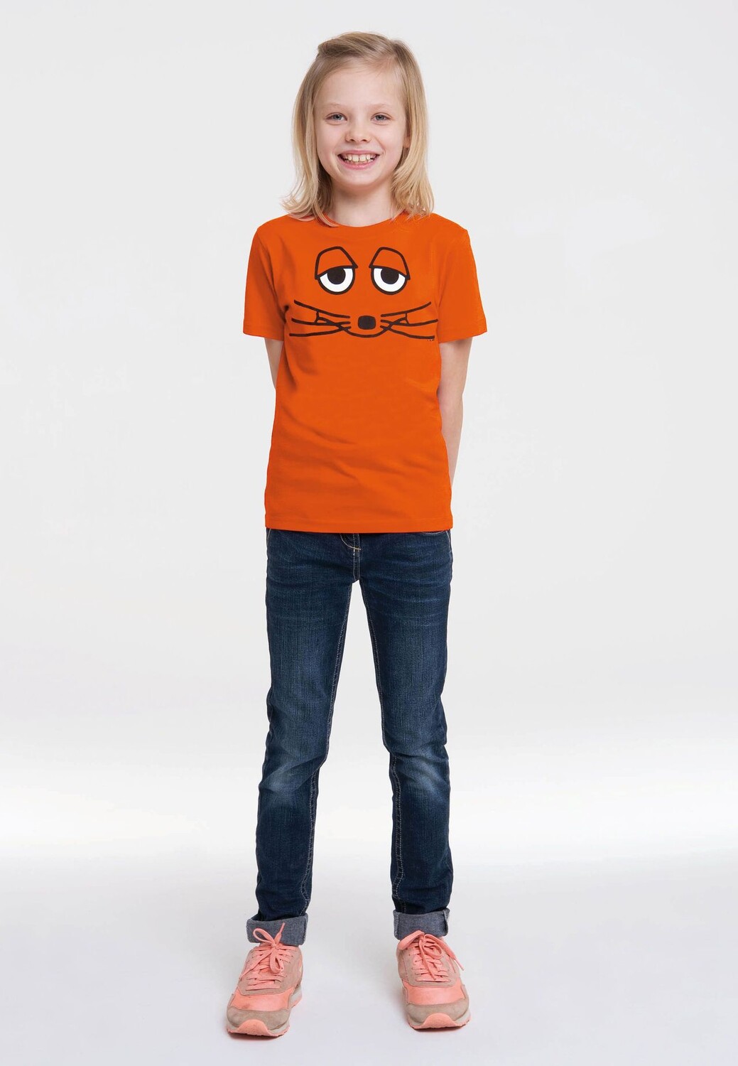 Органическая детская футболка Шоу с мышкой - Мышиное лицо LOGOSHIRT, ярко-оранжевый — фото 2
