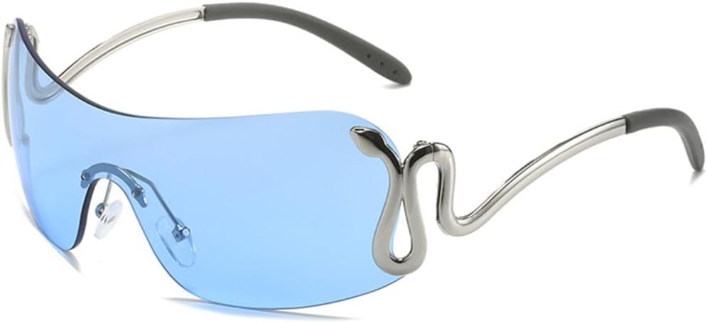 

Модные цельные женские солнцезащитные очки, стильные большие солнцезащитные очки для активного отдыха, мужские панк-очки, персонализированные очки с защитой от УФ-излучения UV400 TYUVIVO, Blue