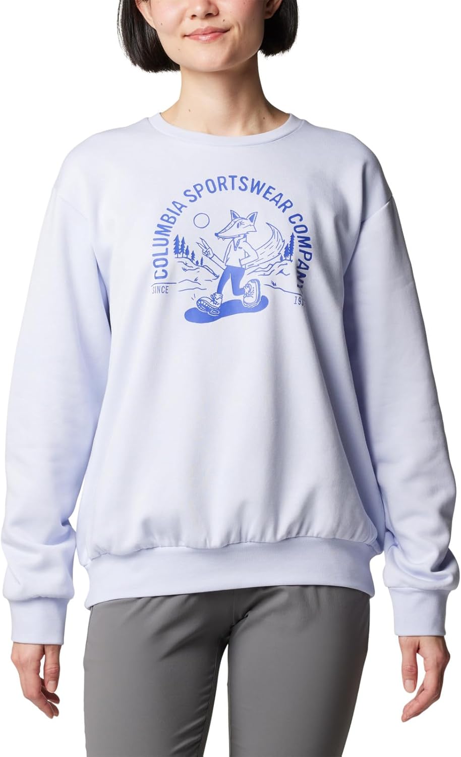 

Columbia женская толстовка Hart Mountain Crew Iii, Snowdrift/Foxy Stroll