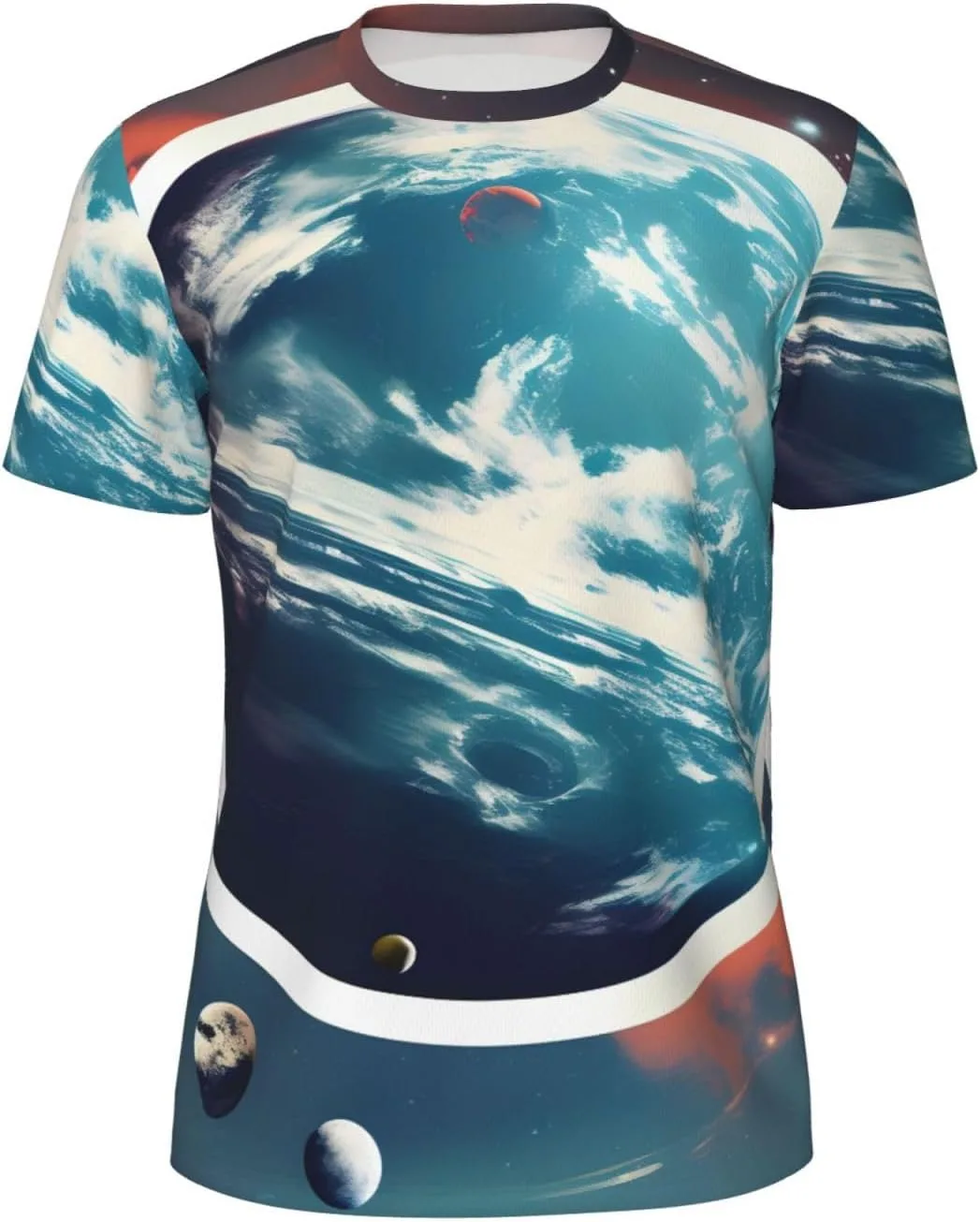 

Футболка мужская с принтом Space Planet Earth, дышащая, легкая MyPiky