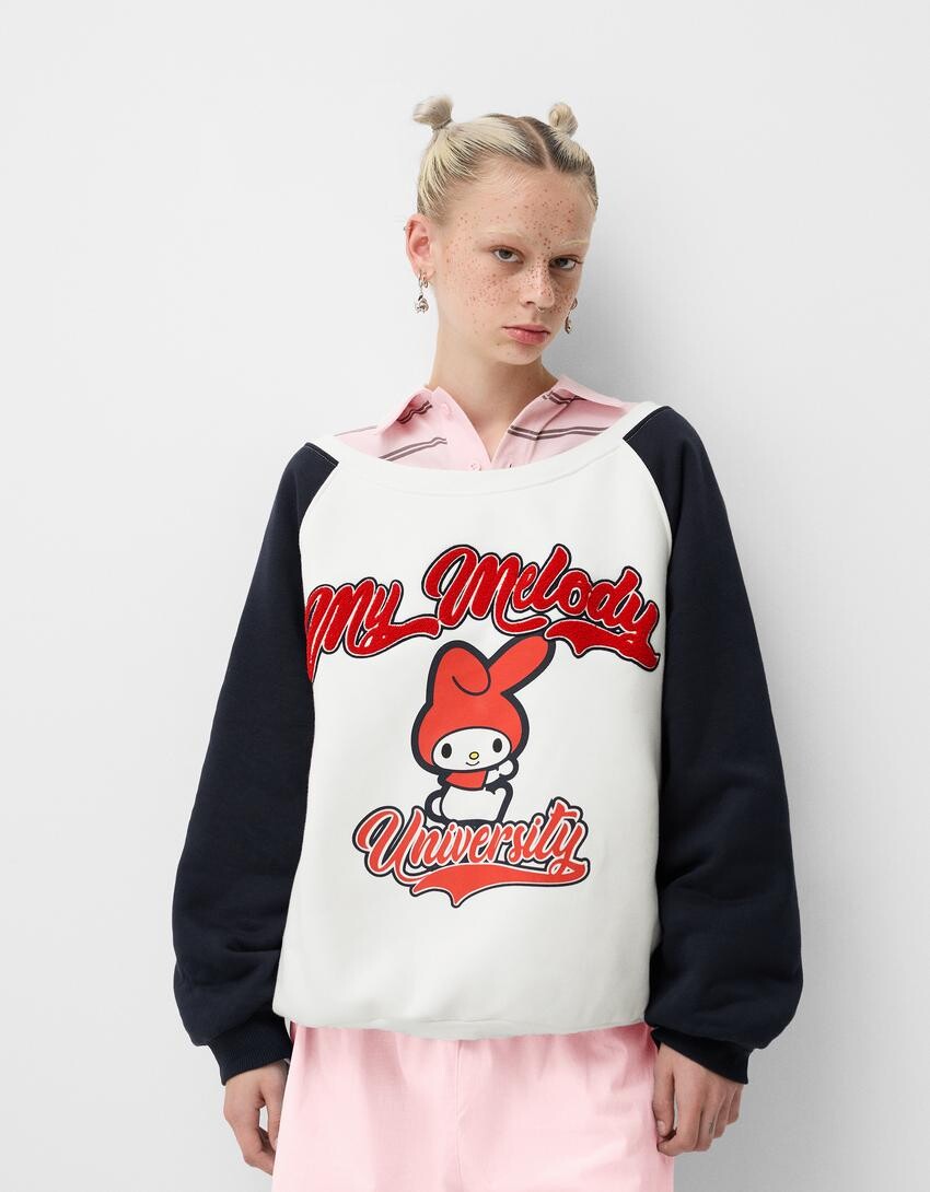 

Свитшот с принтом my melody Bershka, белый