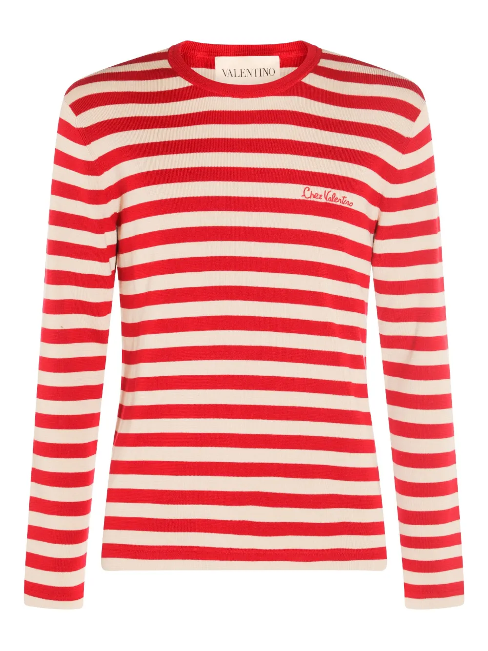 

Полосатая шерстяная футболка VALENTINO GARAVANI, нейтральный