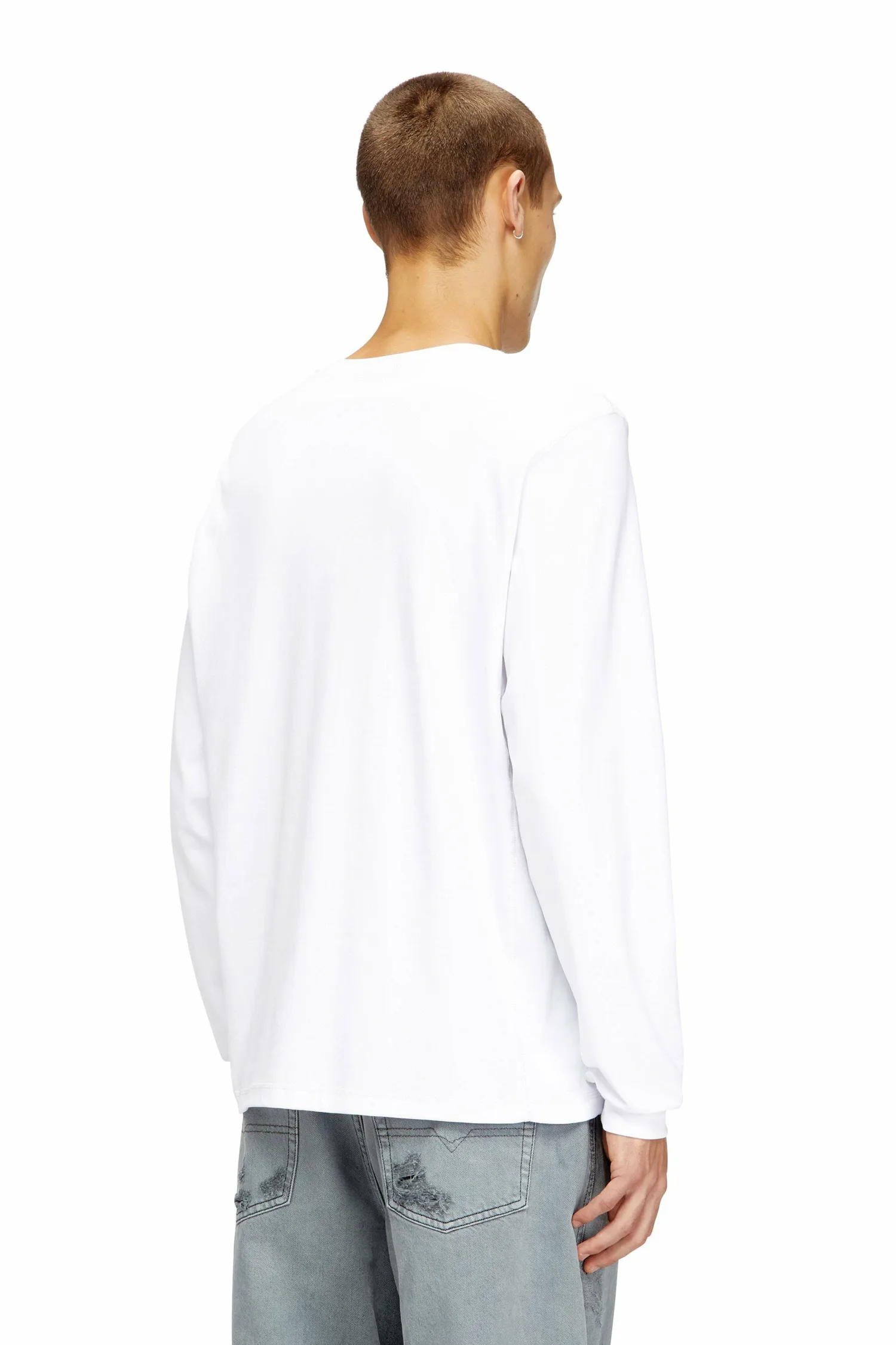 Мужская футболка с длинным рукавом T-MADJUST-LS-TR Diesel, white — фото 3