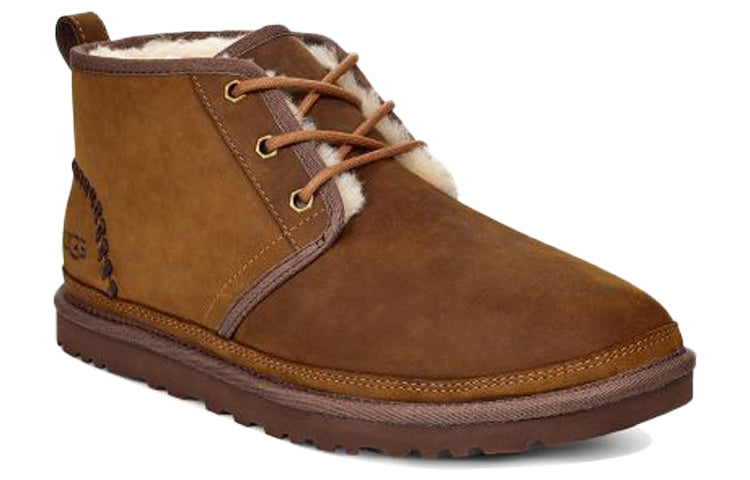 Мужские зимние ботинки UGG Neumel замшевые с декоративной пяткой, коричневый — фото 4