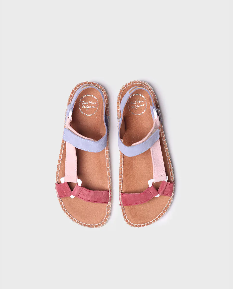 Женские замшевые эспадрильи на плоской подошве с застежкой-липучкой Toni Pons, розовый — фото 4