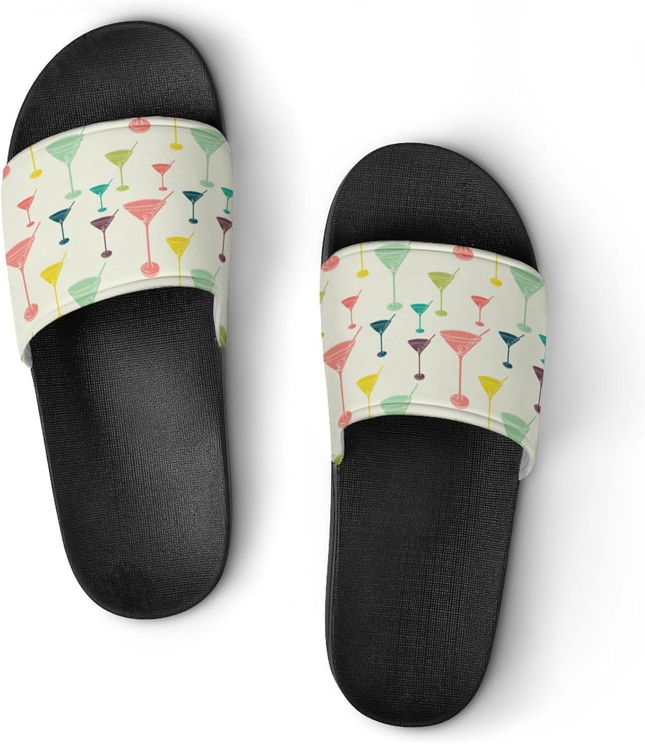 

Винтажные яркие сандалии с бокалом Мартини из ПВХ для мужчин и женщин, удобные тапочки для дома, легкие лоферы, быстрые Generic, белый