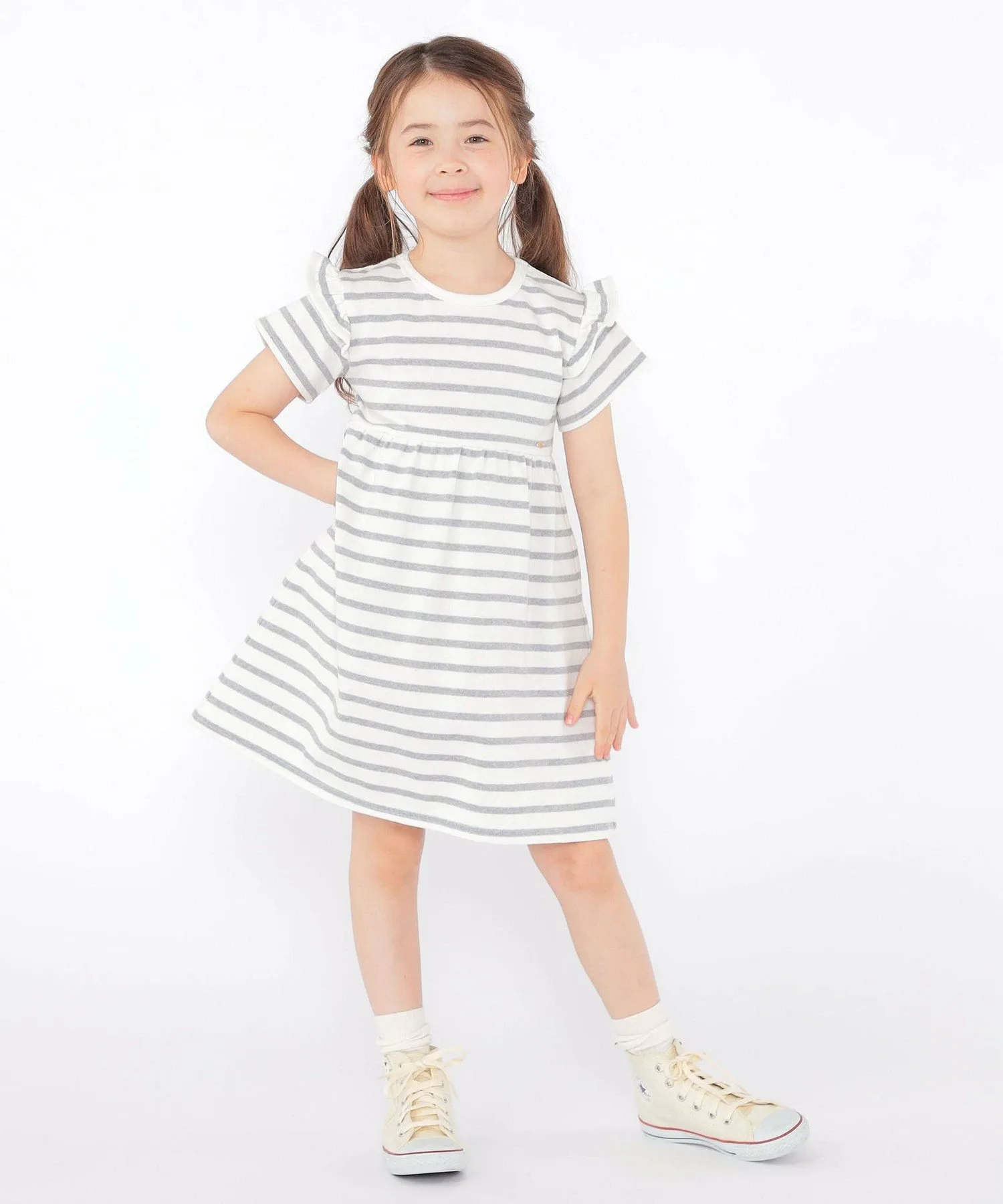 Детское платье SHIPS: 100–130 см / Платье с оборками по краю SHIPS KIDS, Light gray — фото 4