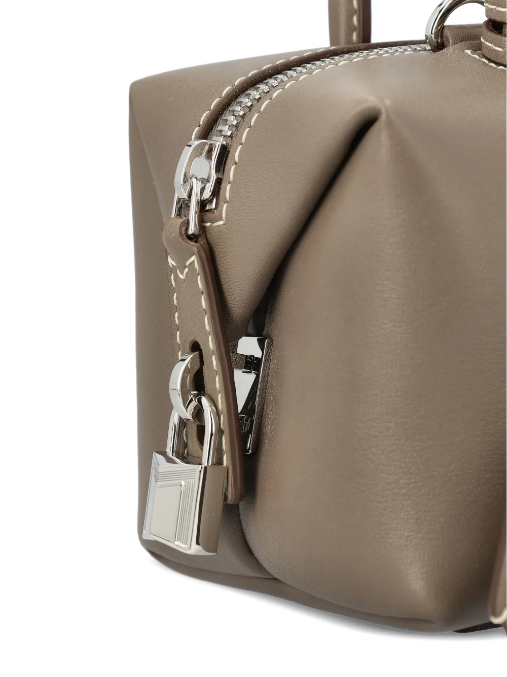 Сумка-тоут Holdalls с верхними ручками и декоративным замком Max Mara, коричневый — фото 4