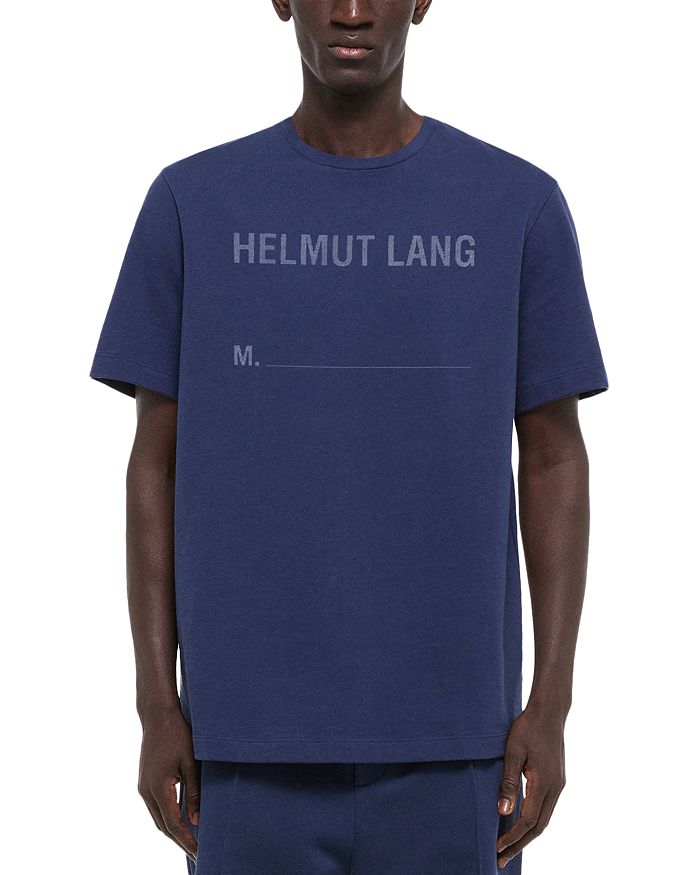 

Футболка с коротким рукавом и штампом Helmut Lang, синий