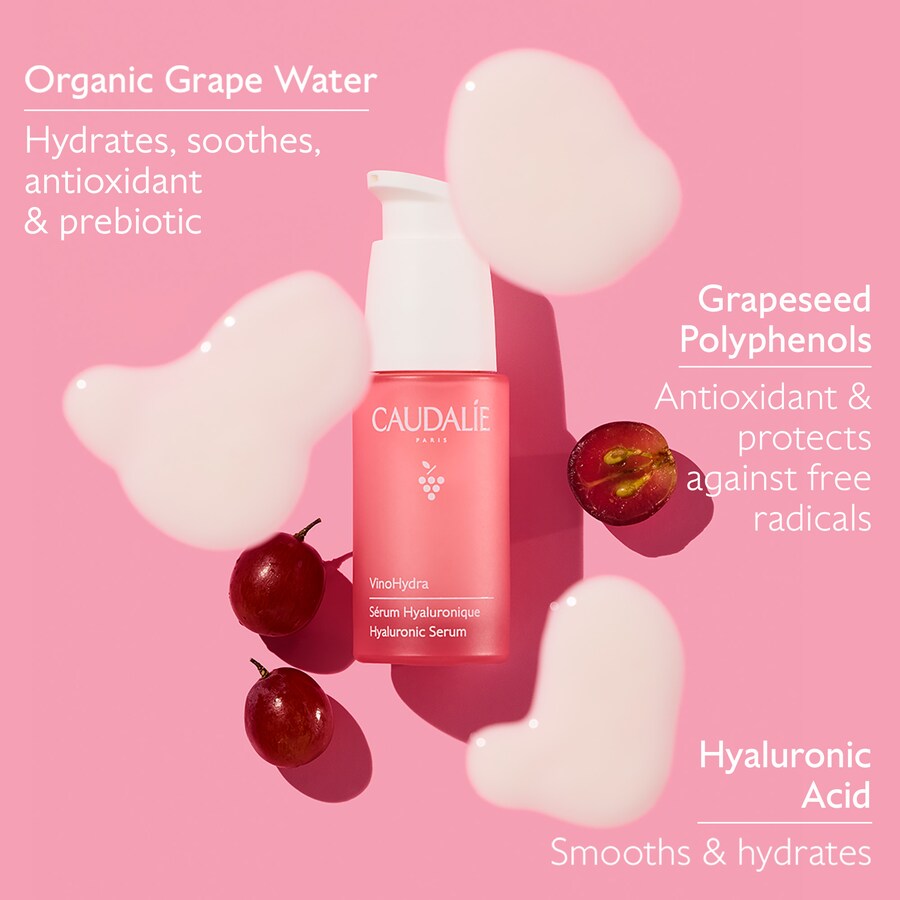Сыворотка Caudalie — Увлажняющая с гиалуроновой кислотой VinoHydra, 30 мл — фото 4