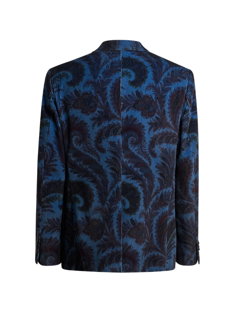 Вельветовый пиджак с узором пейсли Etro, синий — фото 2