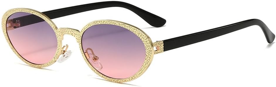 

Классические ретро-очки 2027 года для женщин, прямоугольная металлическая оправа, ретро-солнцезащитные очки в круглой оправе, серо-розовые, один размер MTZJH, One Color