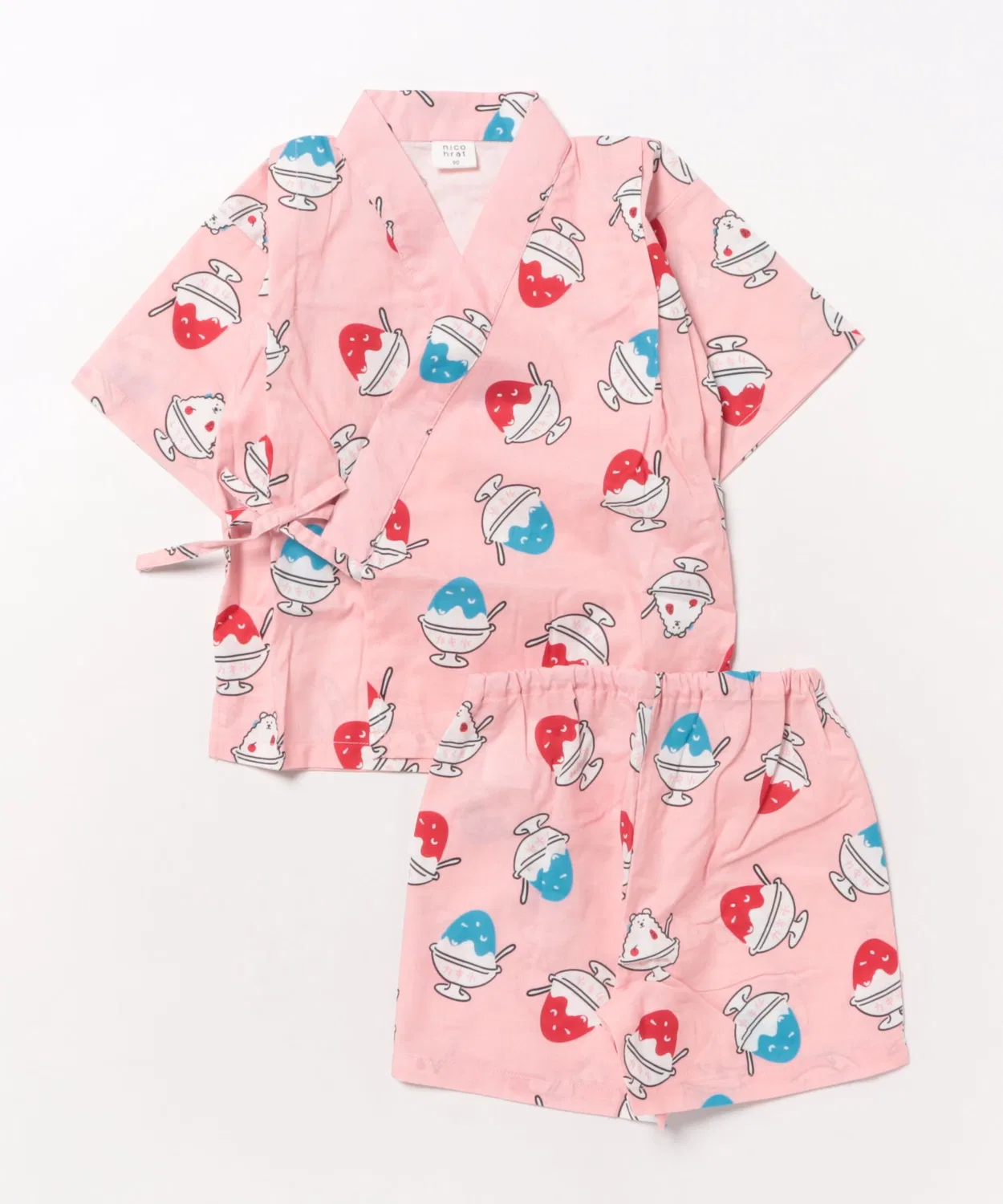 Детское кимоно-юката никофрат Jinbei бренд nico hrat из хлопка розовый