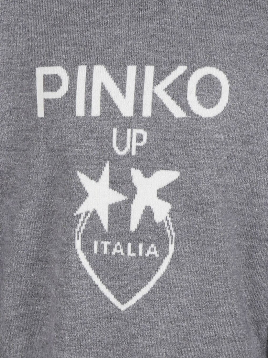 Платье Pinko Kids с логотипом и интарсией, серый — фото 3