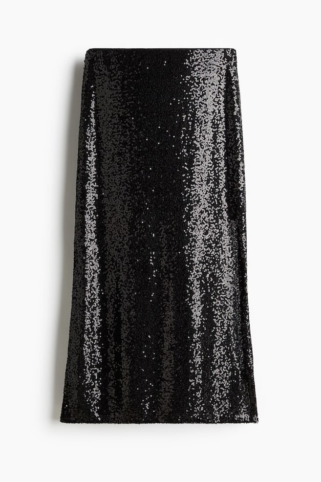 

Юбка с пайетками длины миди H&M, черный