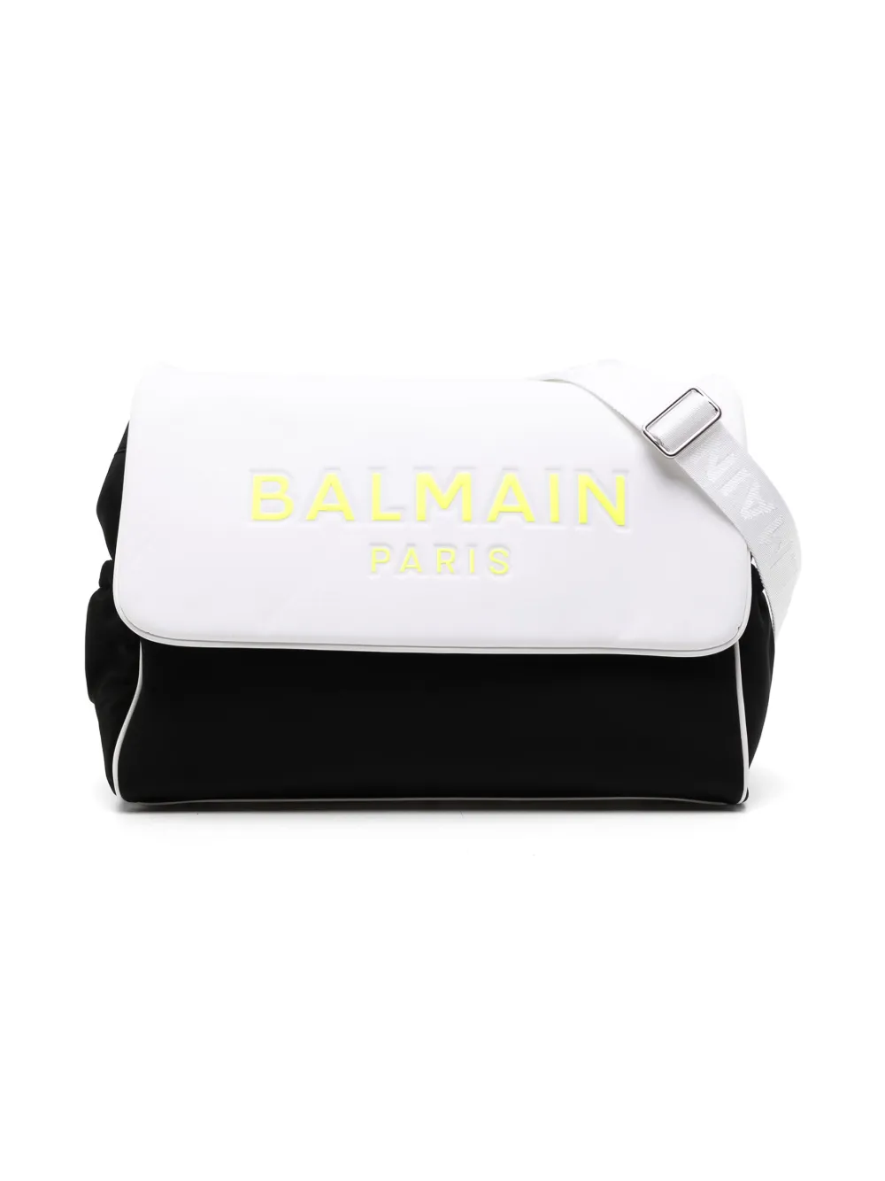 

Пеленальная сумка с тисненым логотипом Balmain Kids, белый