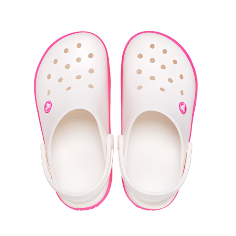 Детские сандалии Clogs противоскользящие износостойкие White Pink Kids' Crocs, White/Spicy Pink — фото 4