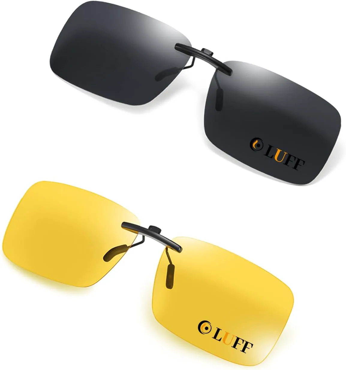 

Поляризованные/очки ночного видения LUFF с зажимом для крепления на одежду/очки для коррекции близорукости для вождения, черно-желтые, 2pc-03-black-yellow