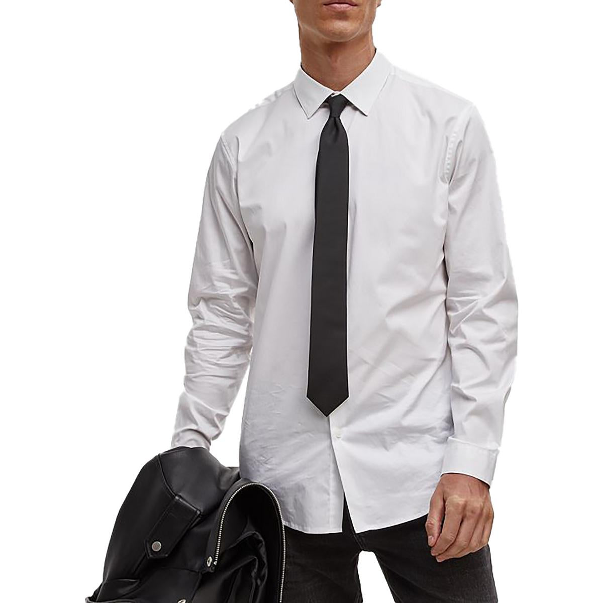 

Мужская рубашка из хлопка-стрейча с воротником на пуговицах Mode of One, цвет bright white