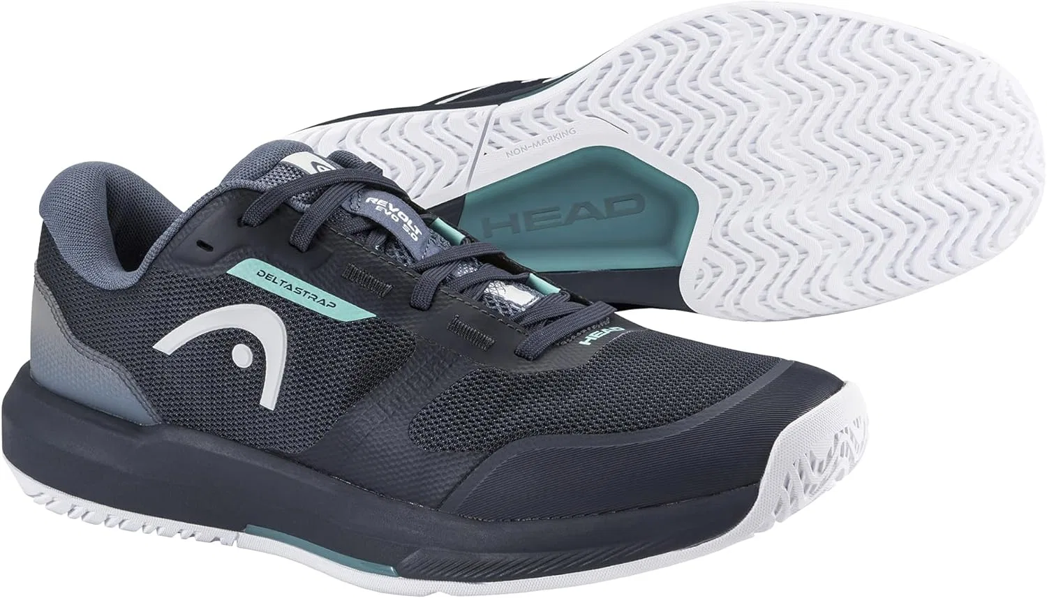 Кроссовки теннисные HEAD Revolt Evo 5.0, цвет Blueberry/Teal — фото 2