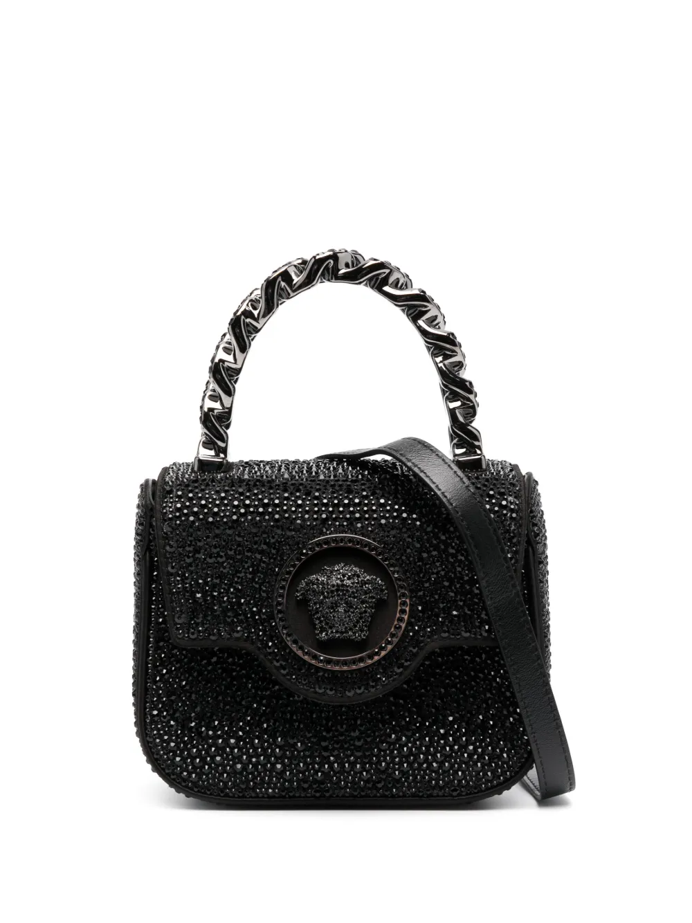 

Мини-сумка La Medusa с кристаллами VERSACE, черный