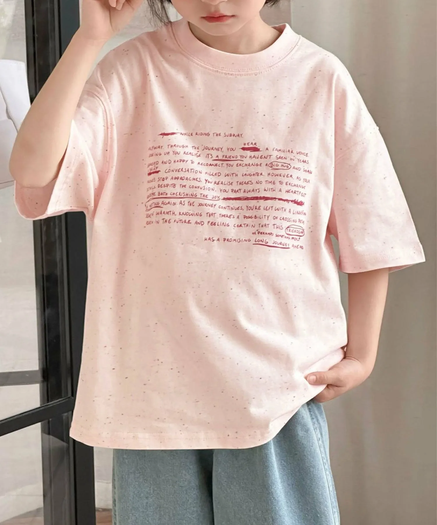 Футболка с принтом Aimoha Kids, pink — фото 2