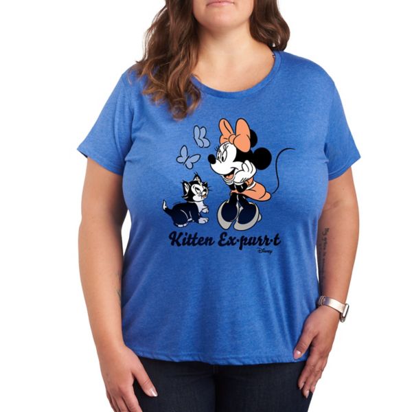 

Футболка с рисунком Минни Маус и Фигаро, а также котенка Disney, синий