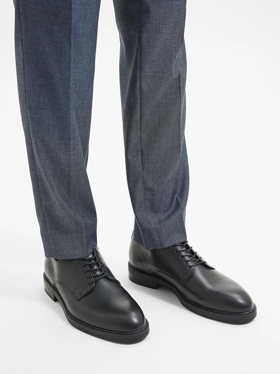 Выбранные мужские кожаные туфли-дерби HOMME SELECTED HOMME, Black — фото 2