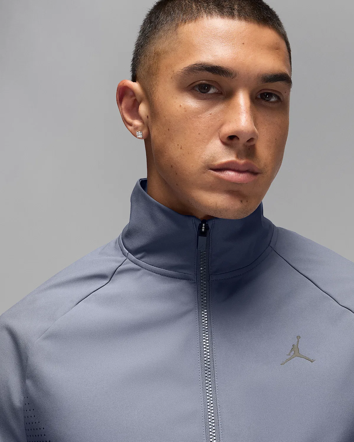 Мужская разминочная куртка Jordan Sport JAM, Light Carbon/Off Noir — фото 3