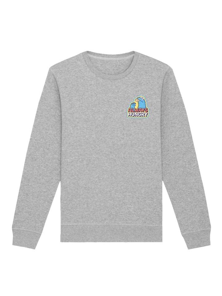 

Толстовка F4NT4STIC Sweatshirt Sesamstraße Cookie Monster Always Hungry, пятнистый серый