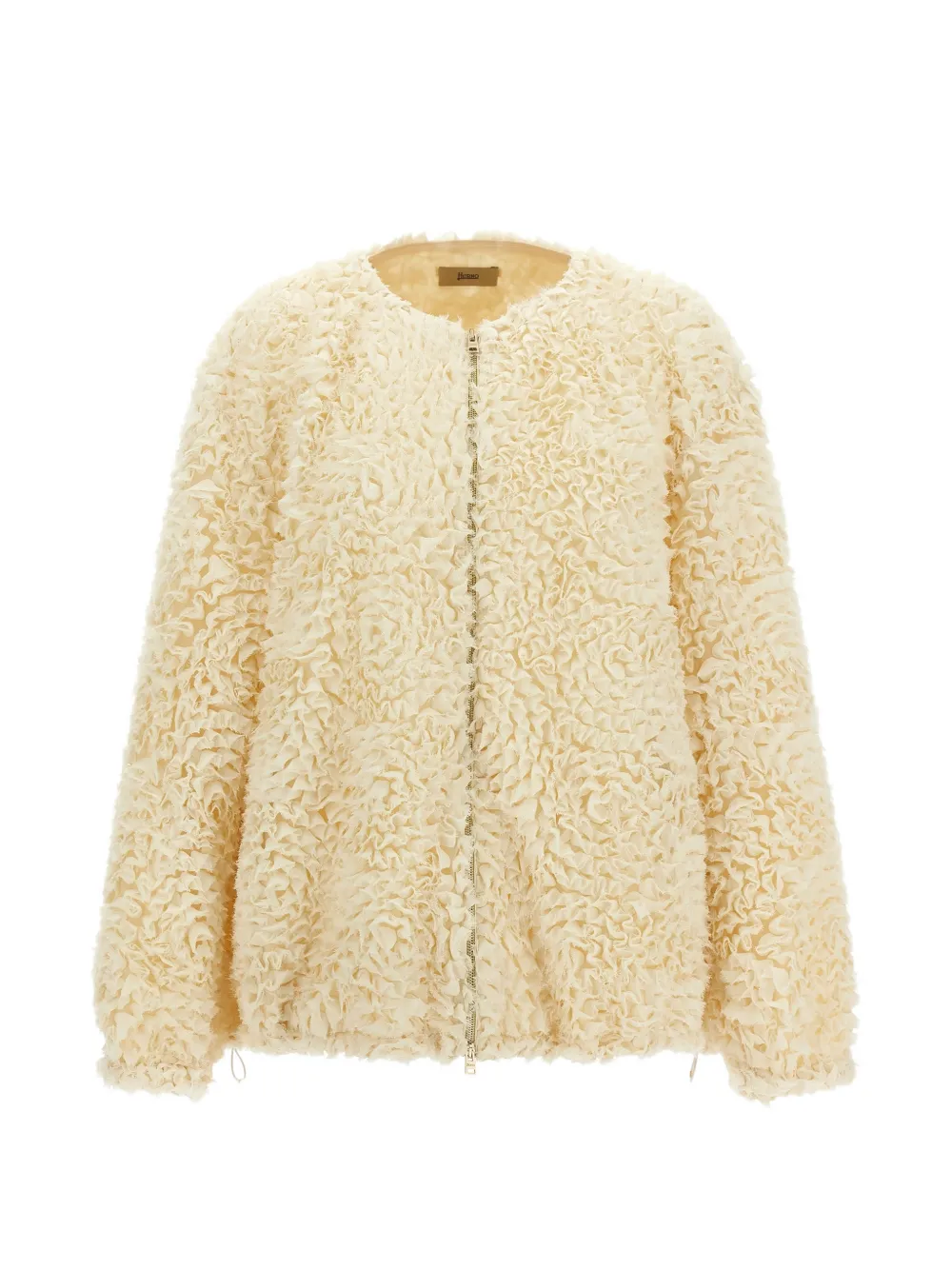 

Жакет с оборками на молнии Herno, бежевый