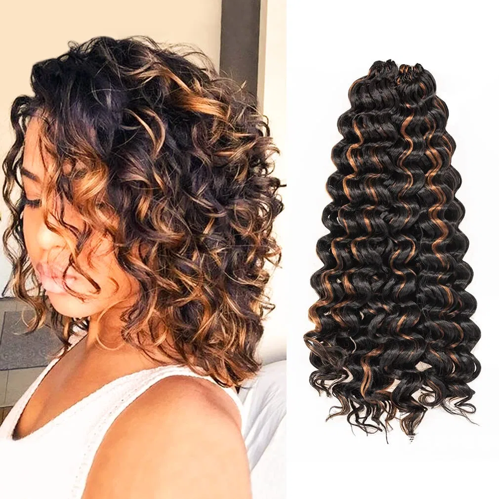 Наращивание волос Ocean Wave Crochet Hair, 7 упаковок, 23 см, смешанный коричневый Generic, P30#