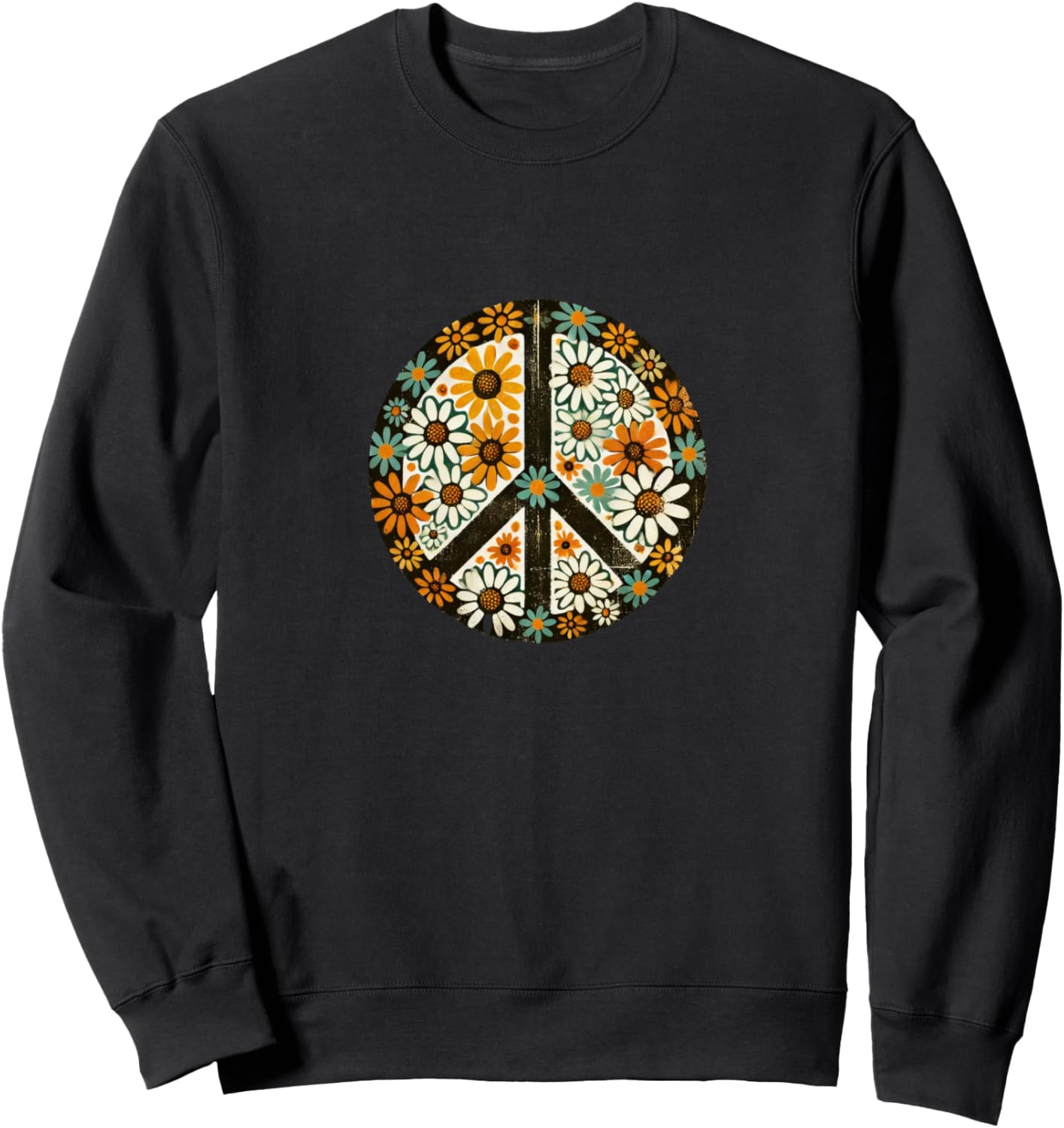 

Толстовка с изображением знака мира и ромашки Retro Peace Lovers Snugg, черный
