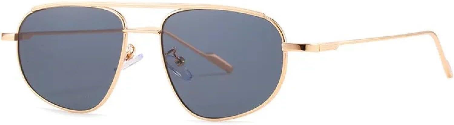 

Солнцезащитные очки с защитой от УФ-излучения UV400 | Овальная металлическая оправа | Для женщин и мужчин | Для занятий спортом на открытом воздухе и вождения DSVIGF, Gold Black