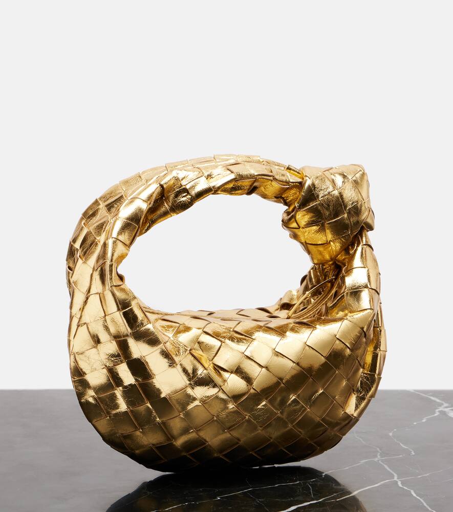 Сумка-тоут Jodie Intrecciato из металлизированной кожи Bottega Veneta, Gold M Brass — фото 4