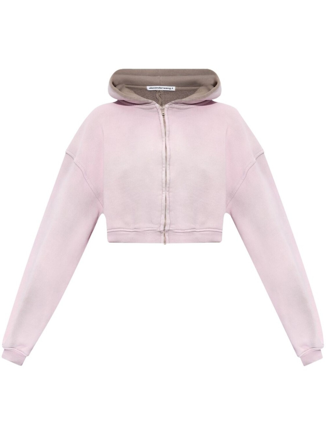 

Укороченное худи на молнии Alexander Wang, розовый