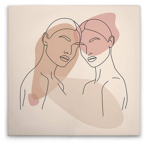 

Картина на холсте A.S. Création Silhouette цвет cremebeigeschwarzrosa