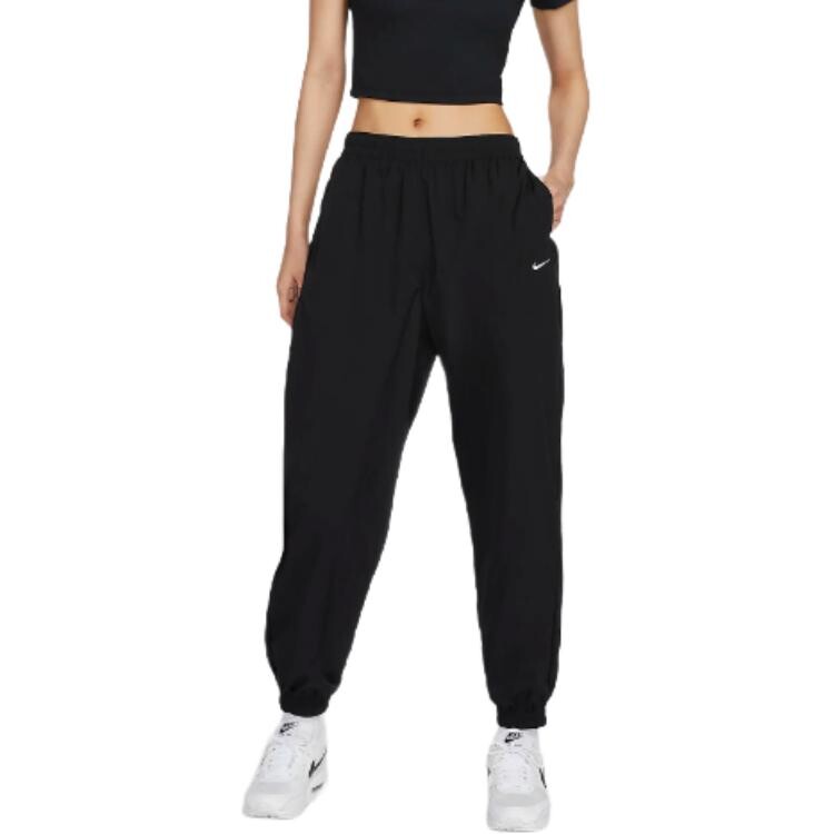 Брюки Nike Sportswear Essential Mid-Rise Oversized Woven Joggers, черный — фото 3