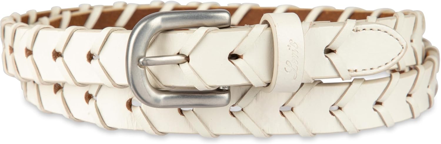 

Женский полностью регулируемый узкий плетеный ремень Levi's из натуральной кожи, Ivory