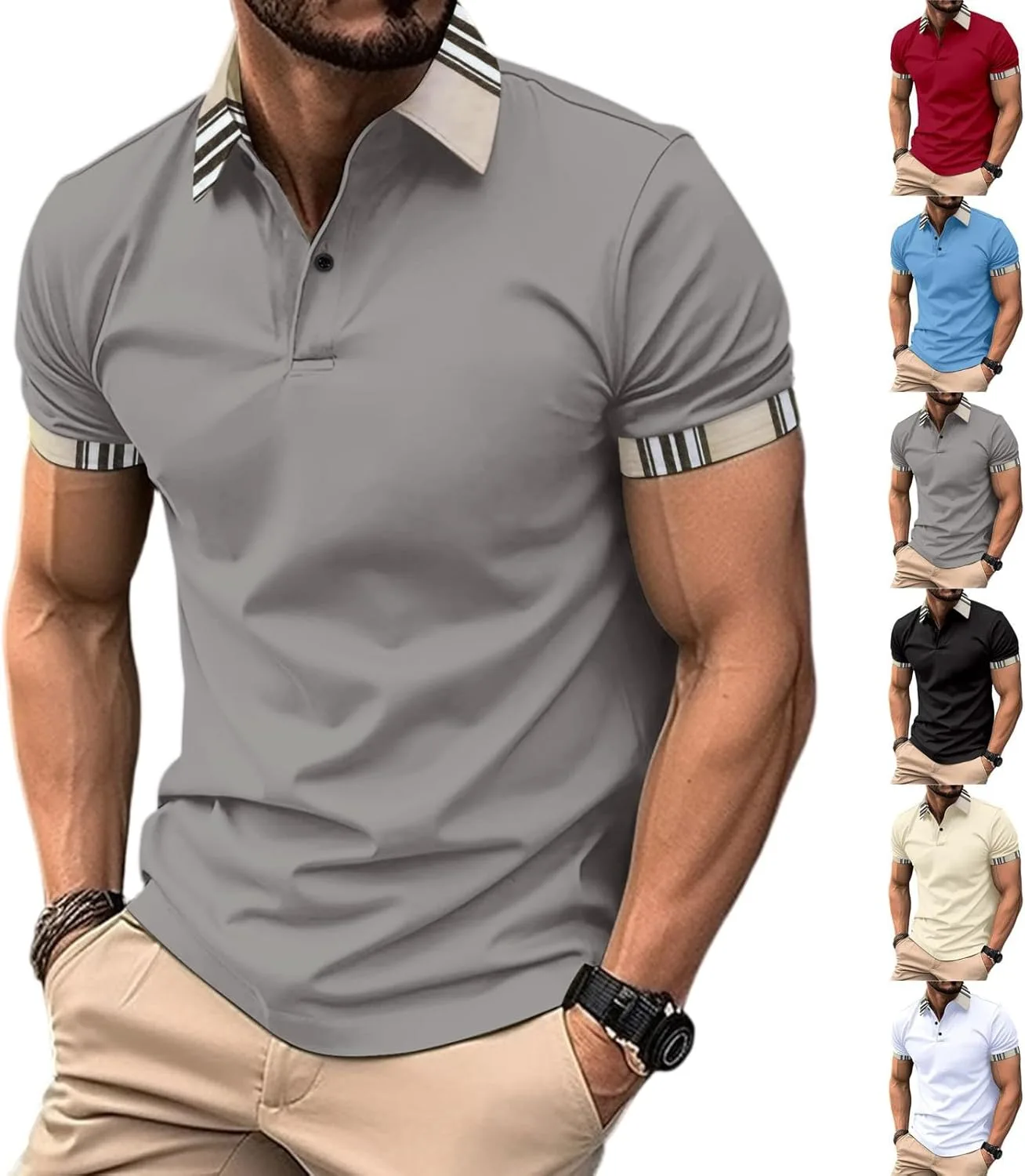 

Футболка-поло для мужчин с коротким рукавом, летняя, облегченная