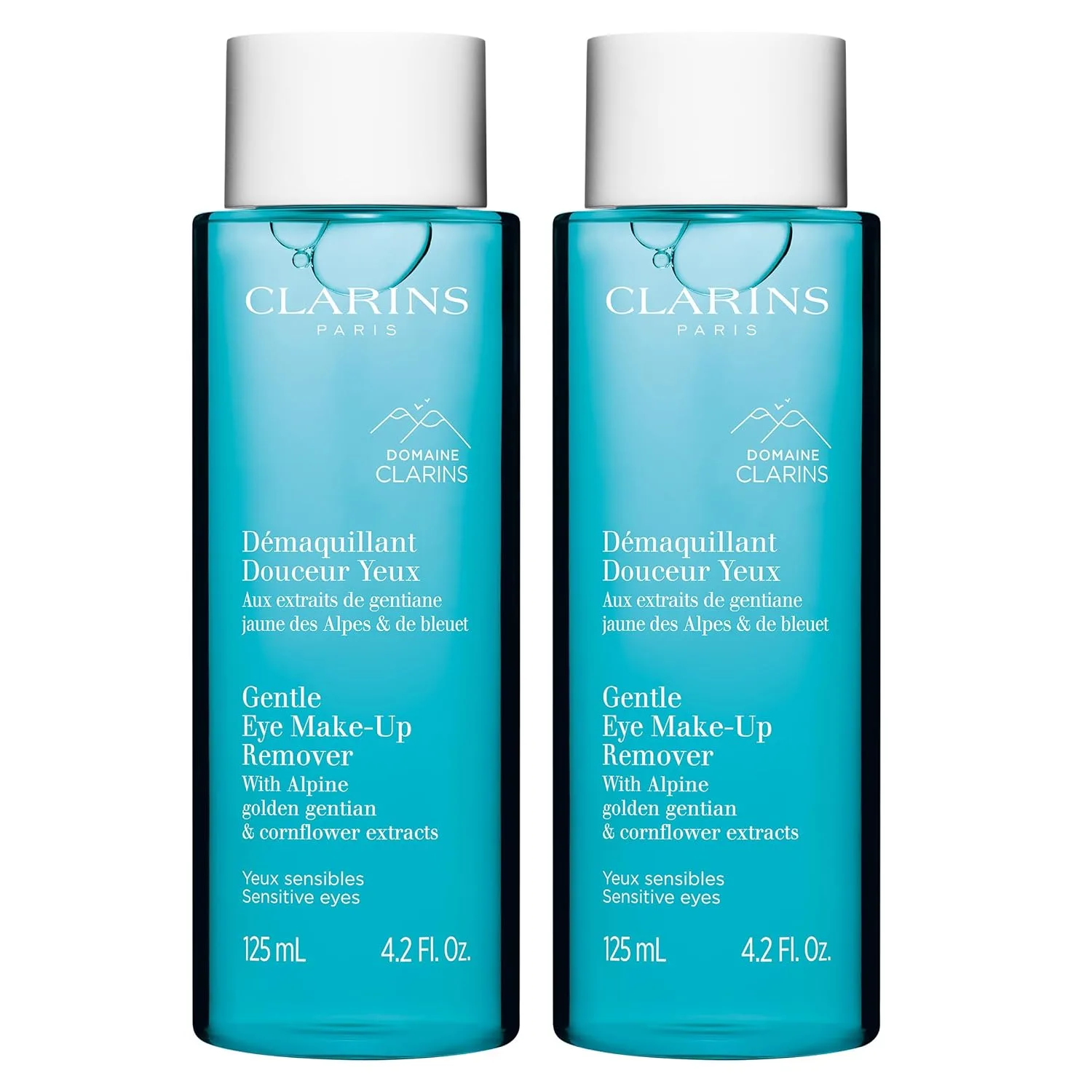 Clarins Gentle Eye Make-Up Remover, средство для снятия легкого и среднего макияжа глаз, очищает, успокаивает и смягчает, ухаживает за ресницами, без масла, протестировано офтальмологами, для всех типов кожи, 124 мл