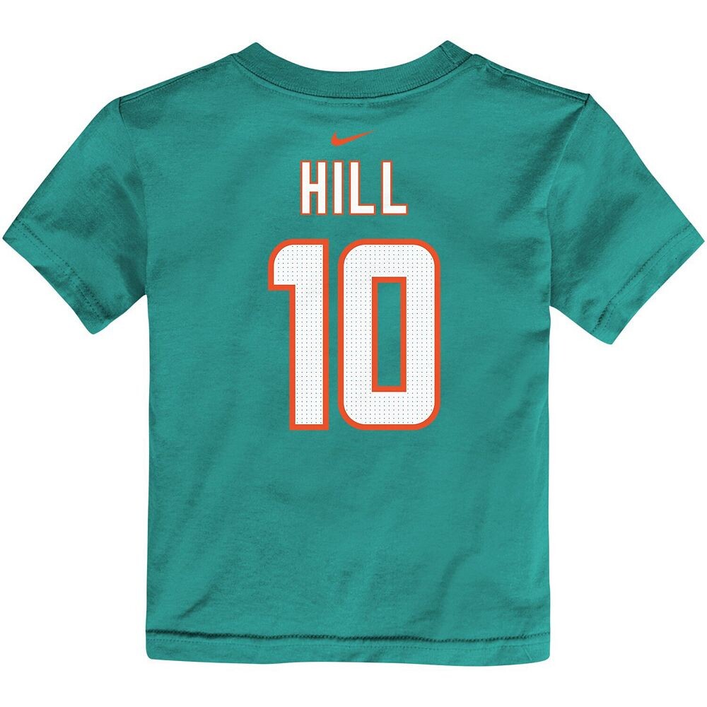 Футболка Nike Tyreek Hill Aqua Miami Dolphins для малышей с именем и номером игрока, цвет Dol Turq A — фото 4